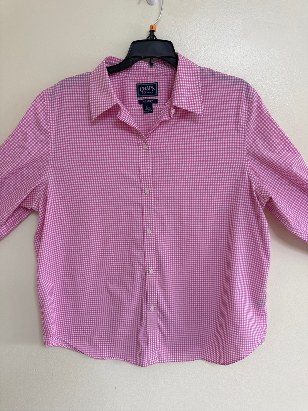 Chaps Women’s Pink Check Button-Down Shirt